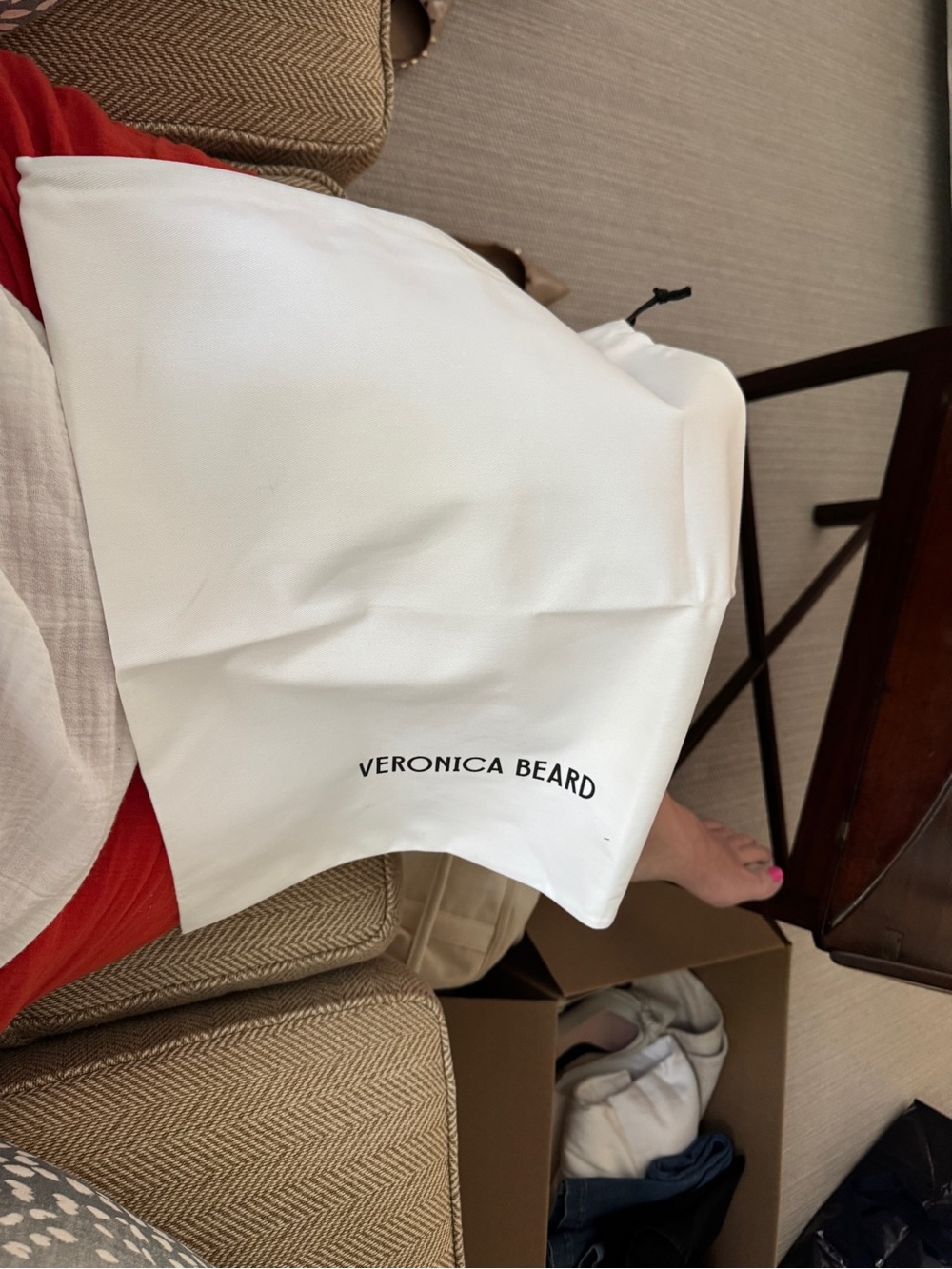 Veronica Beard White boot bag